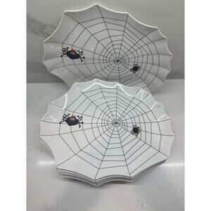 Halloween Spider Web Melamine Plates Set of 8 2008 Collectible